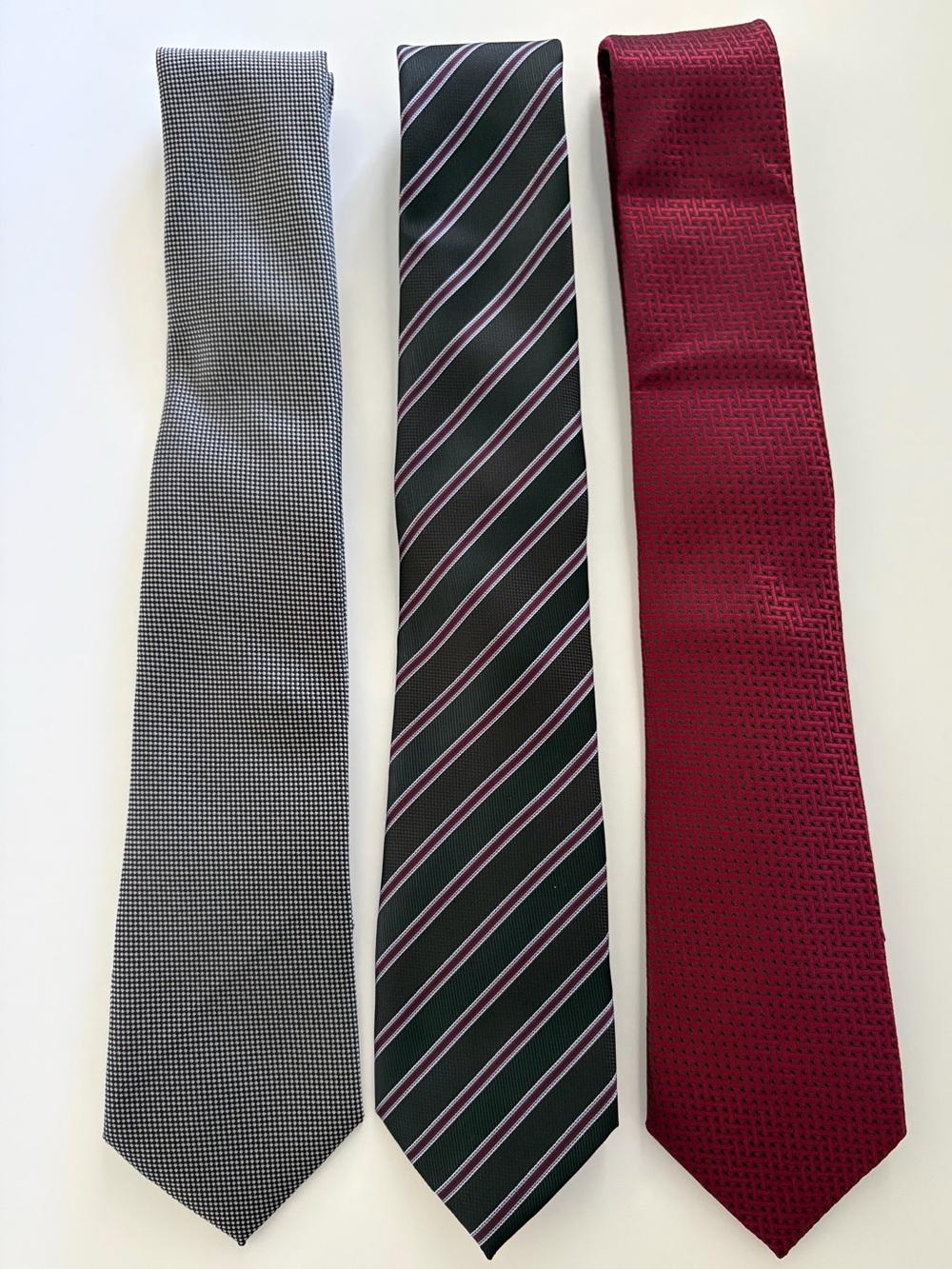 Lot of 3 Men's Ties 100% Silk Classic Traditional Professional